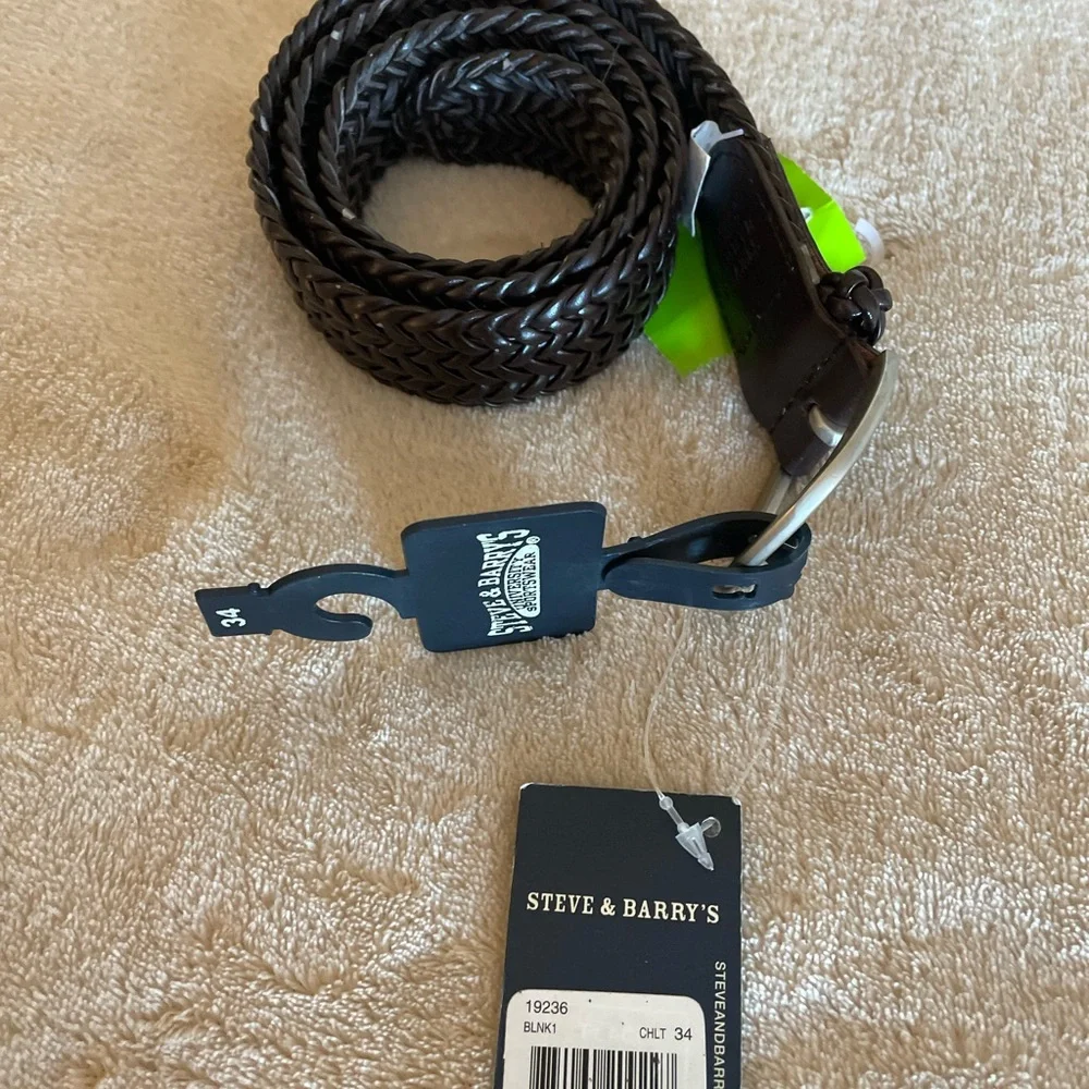 Steve and Barry Braided Faux Leather Belt - Size 34